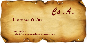 Csonka Alán névjegykártya